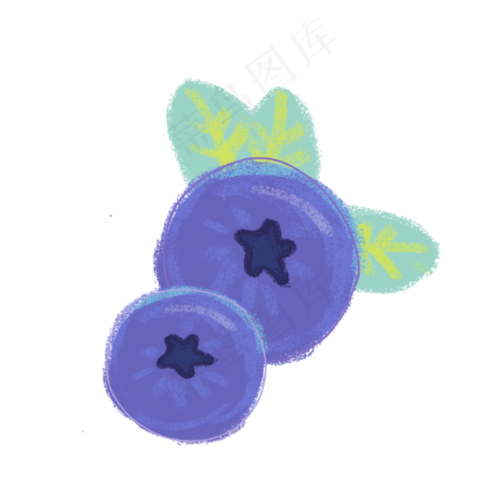 卡通二颗新鲜草莓