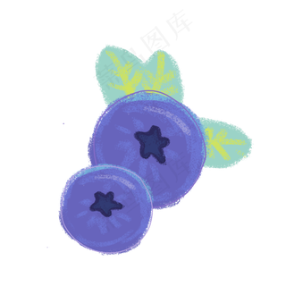 卡通二颗新鲜草莓