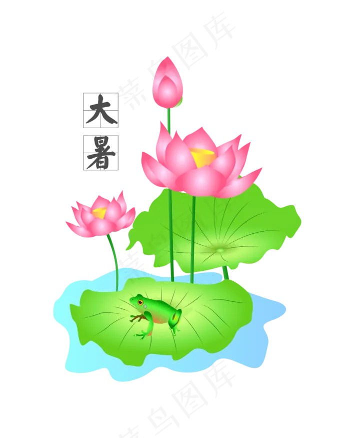24节气大暑(1200X1641(DPI:3000))ai矢量模版下载