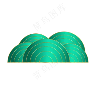 矢量中国风绿金装饰