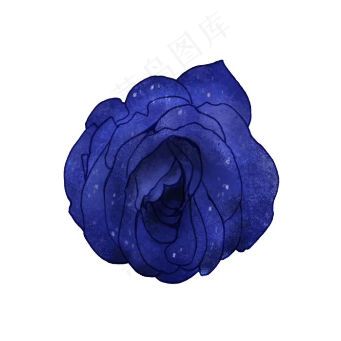 蓝色玫瑰(2000X2000(DPI:300))psd模版下载