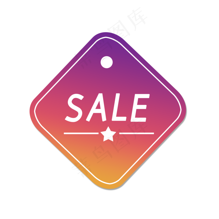 方形渐变时尚电商促销吊牌