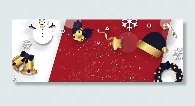 圣诞节卡通红色banner(1920*700px 	       )psd模版下载