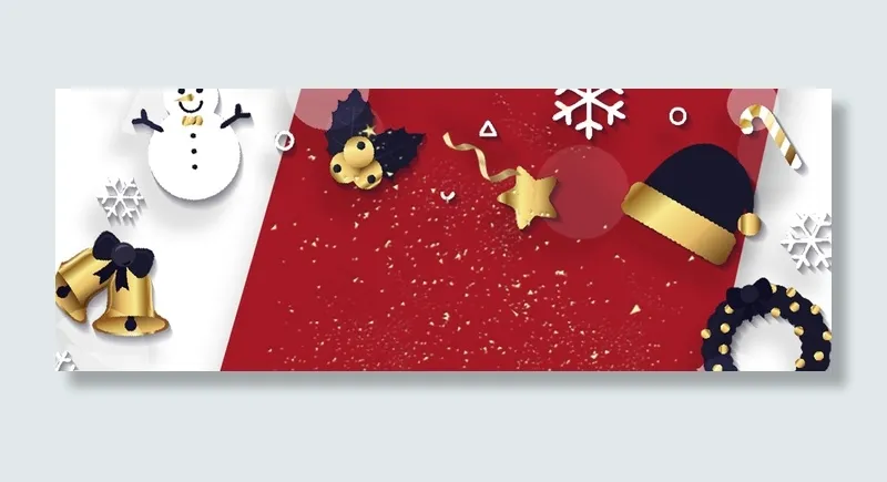 圣诞节卡通红色banner(1920*700px 	       )psd模版下载