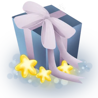 蓝色礼物盒和星星,免抠元素