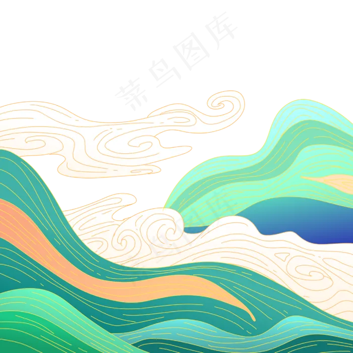 国潮山水(3000X3000(DPI:299))psd模版下载