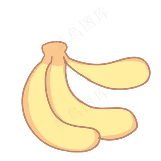 线性水果三只香蕉
