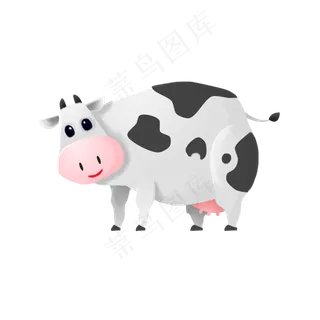 手绘卡通免扣奶牛,免抠元素