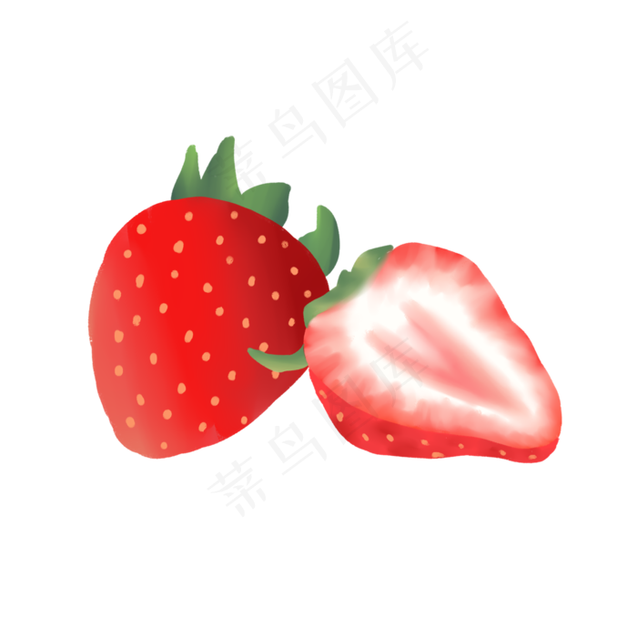 水果手绘卡通小物件草莓矢量图