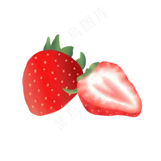 水果手绘卡通小物件草莓矢量图