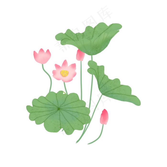 四朵荷花(2000X2000(DPI:300))psd模版下载