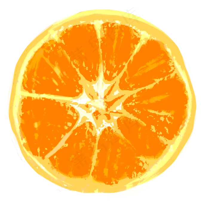 桔子卡通装饰画大自然清新味道(2000X2000(DPI:300))psd模版下载