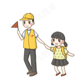 志愿者过马路PNG,免抠元素