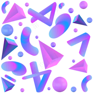 双十一电商促销渐变炫彩漂浮装饰,免抠元素