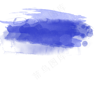 蓝色水彩晕染效果元素