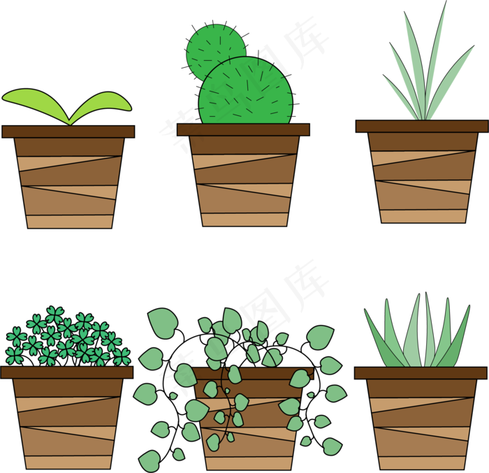 免抠花盆绿色植物