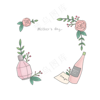 清新唯美浪漫母亲节边框