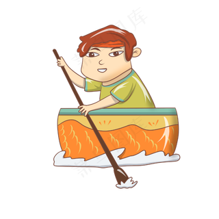 划船人物端午节