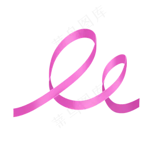 紫红色可爱温暖心形卡通彩带,免抠元素