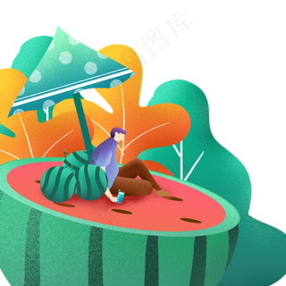 扁平大暑吃西瓜