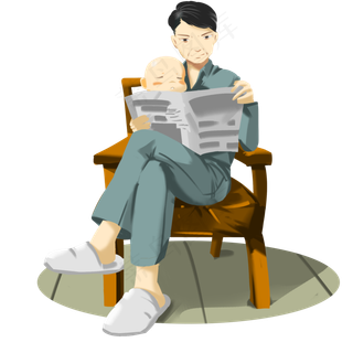 父亲节看书父子