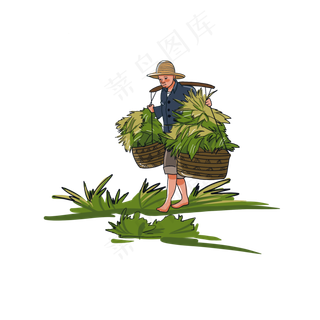 年代感劳动的农民,免抠元素