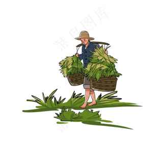 年代感劳动的农民,免抠元素