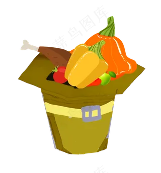 感恩节金色食物帽子