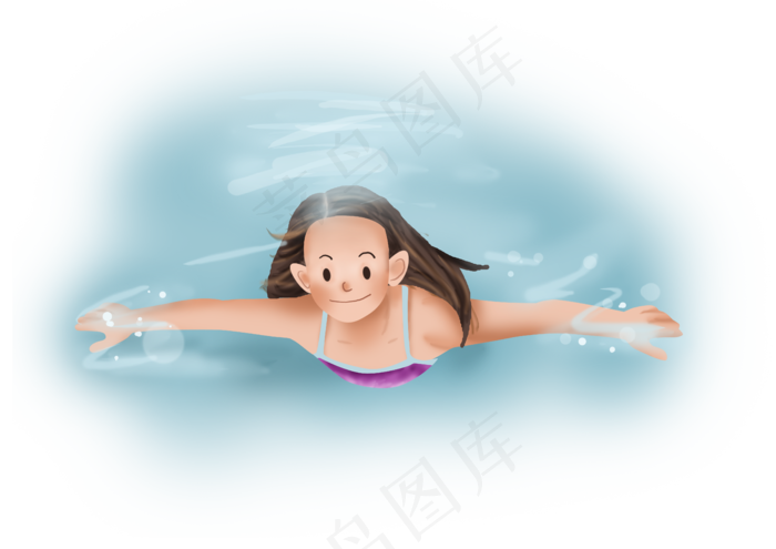 暑假夏日夏季大暑小暑潜水女孩(4961X3508(DPI:300))psd模版下载