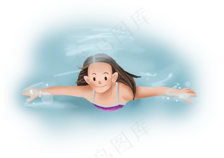 暑假夏日夏季大暑小暑潜水女孩