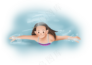 暑假夏日夏季大暑小暑潜水女孩