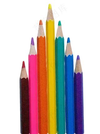 彩色效果画画笔文具,免抠元素