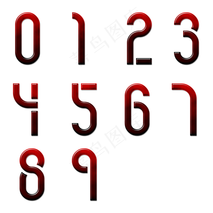 原创创意数字艺术字细长