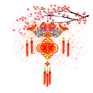 春节挂饰年年有余,免抠元素