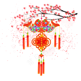 春节挂饰年年有余,免抠元素