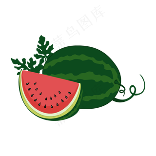 清凉夏日解暑水果矢量西瓜,免抠元素