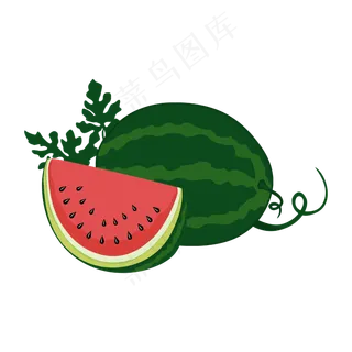 清凉夏日解暑水果矢量西瓜,免抠元素