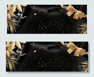 圣诞节简约黑金banner