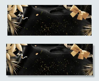 圣诞节简约黑金banner