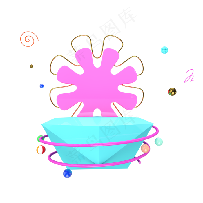 C4D创意花瓣电商装饰展台