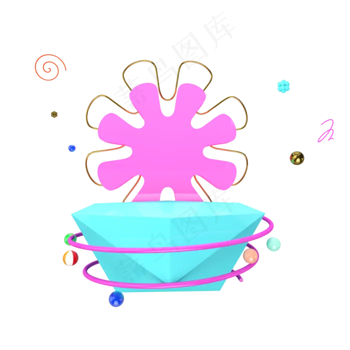 C4D创意花瓣电商装饰展台(2000X2000)