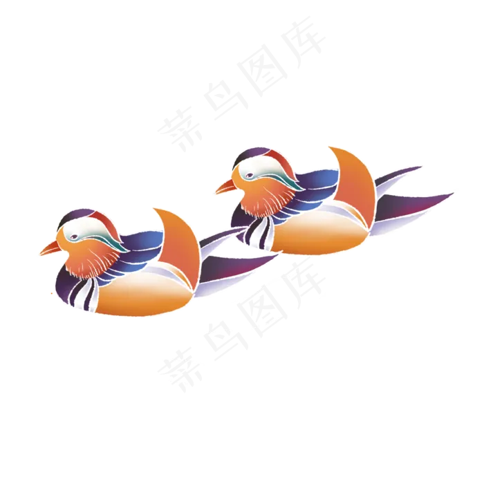 七夕情人节国潮风鸳鸯(2000X2000(DPI:300))psd模版下载