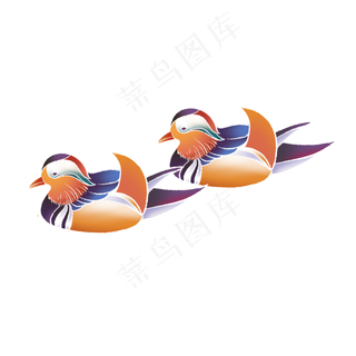 七夕情人节国潮风鸳鸯