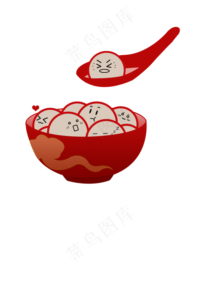 中国节日元宵节一碗汤圆,免抠元素