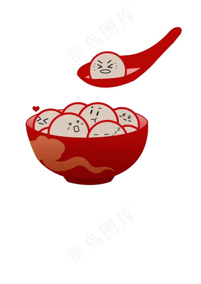 中国节日元宵节一碗汤圆,免抠元素