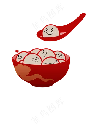 中国节日元宵节一碗汤圆,免抠元素