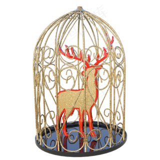 金丝笼梅花鹿,免抠元素