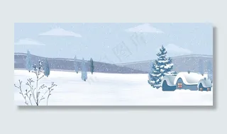 冬天雪景自然风景