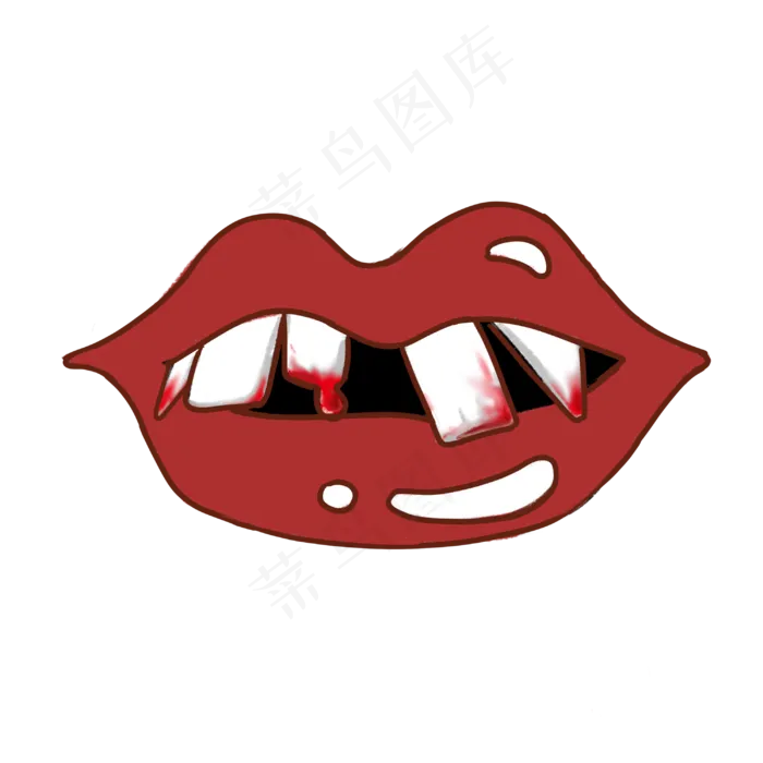 可怕的染血的牙齿,免抠元素(3000X3000(DPI:300))psd模版下载