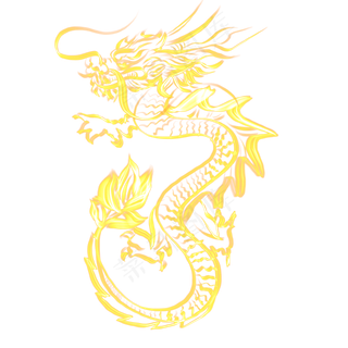 发光龙金色中国龙